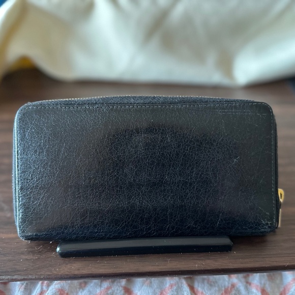 Balenciaga Classic Zip Around Wallet Black Leather Moto Studs Aged Brass - Picture 6 of 14